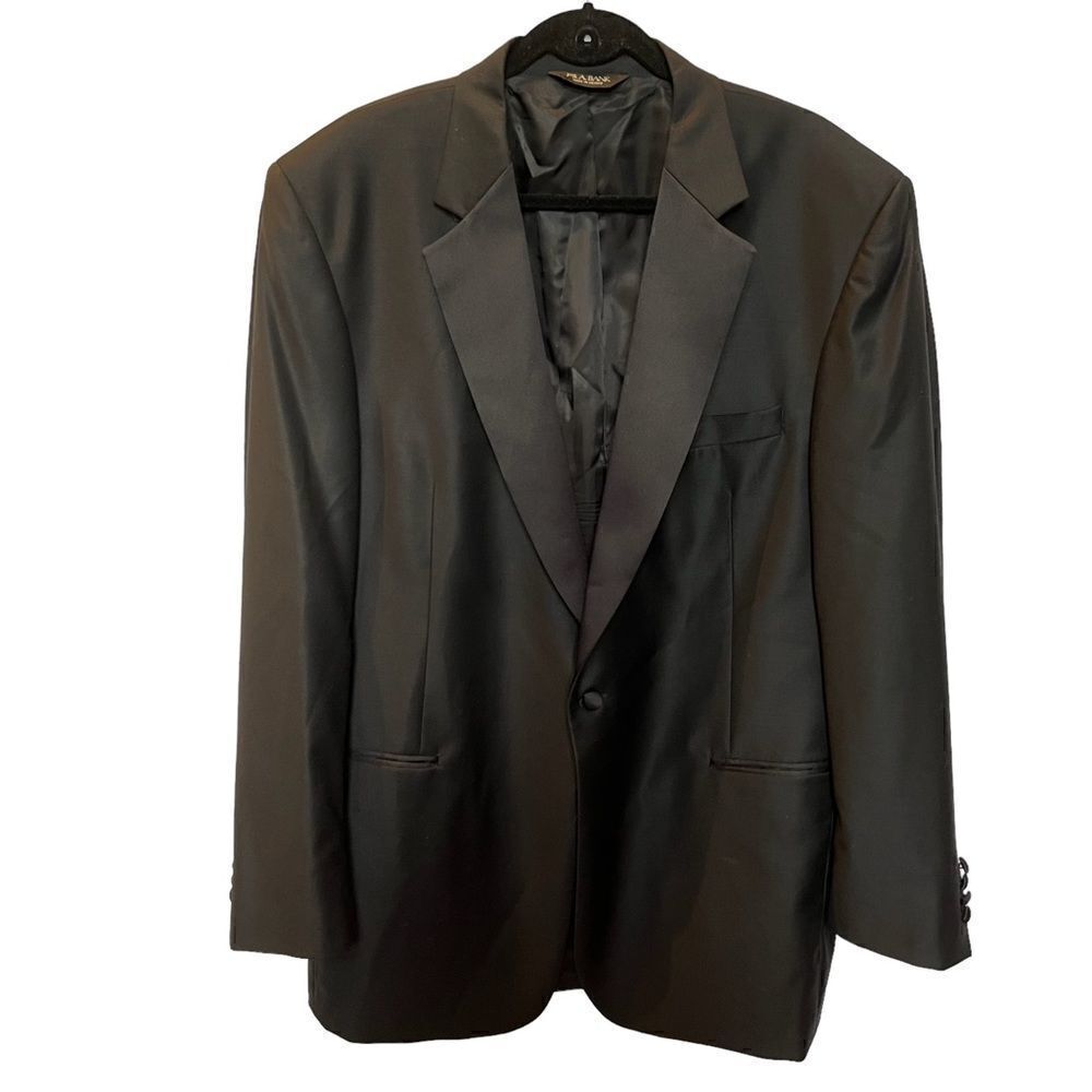 Jos A Bank Men's Wool Tuxedo Coat Black smooth surface Size 46 LG